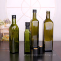 250ml 500ml 750ml 1000ml empty green square Marasca Dark Green glass olive oil and vinegar bottle with cap